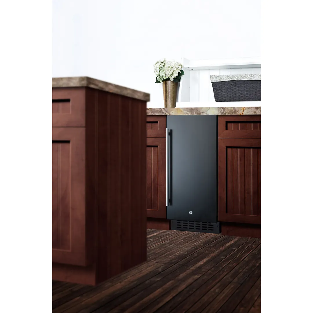 Summit ALR15B 15" Built-in or Freestanding Undercounter Refrigerator in Black, 2.2 cu. ft.