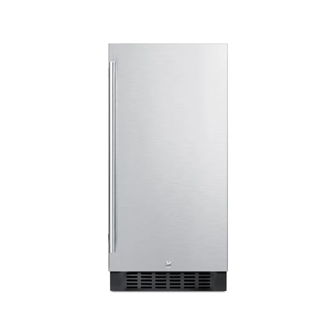 Summit ALR15BCSS 15" Built-in or Freestanding Undercounter Refrigerator in Stainless Steel, 2.2 cu. ft.