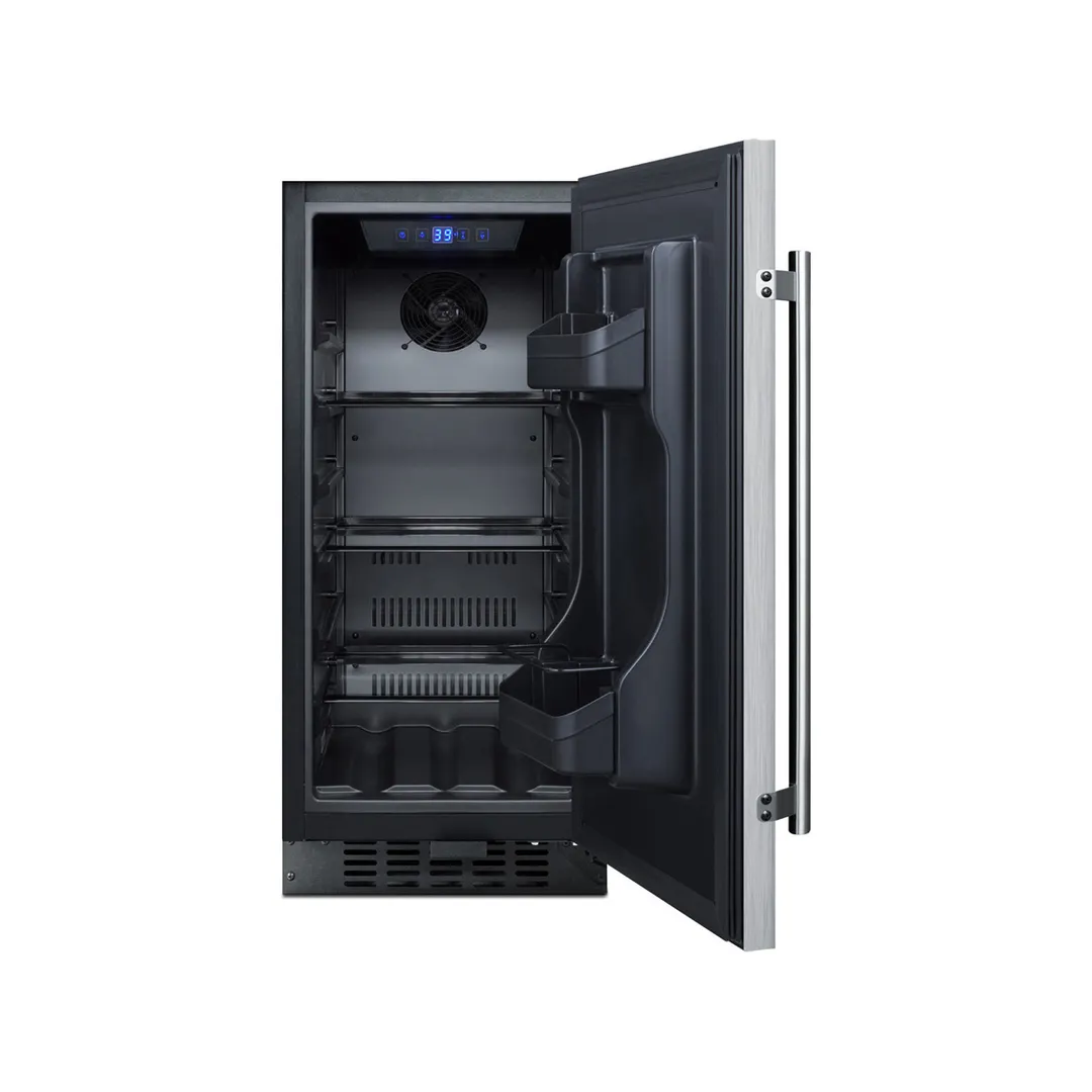 Summit ALR15BCSS 15" Built-in or Freestanding Undercounter Refrigerator in Stainless Steel, 2.2 cu. ft.