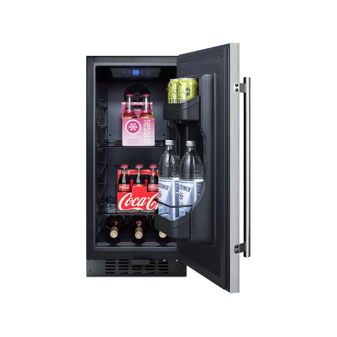 Summit ALR15BCSS 15" Built-in or Freestanding Undercounter Refrigerator in Stainless Steel, 2.2 cu. ft.