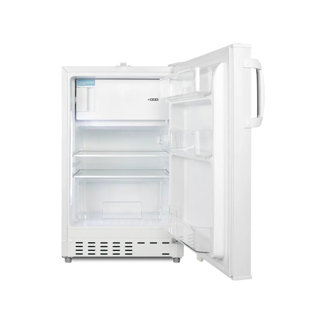 Summit ALRF48 20" Built-in or Freestanding Undercounter Refrigerator Freezer in White, 2.68 cu. ft.
