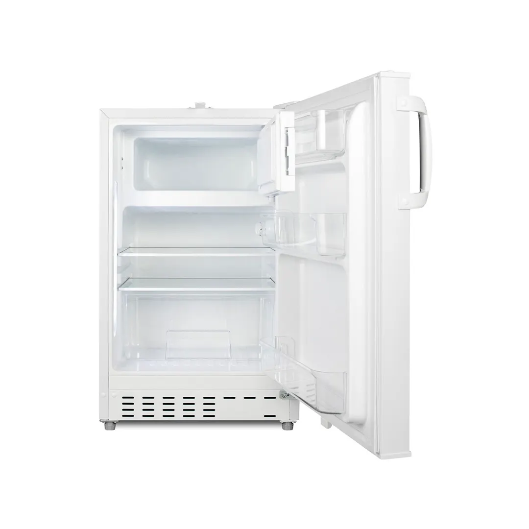 Summit ALRF48 20" Built-in or Freestanding Undercounter Refrigerator Freezer in White, 2.68 cu. ft.