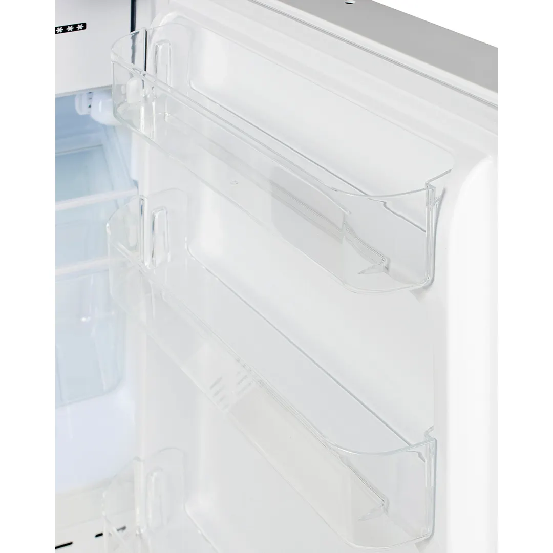 Summit ALRF48 20" Built-in or Freestanding Undercounter Refrigerator Freezer in White, 2.68 cu. ft.