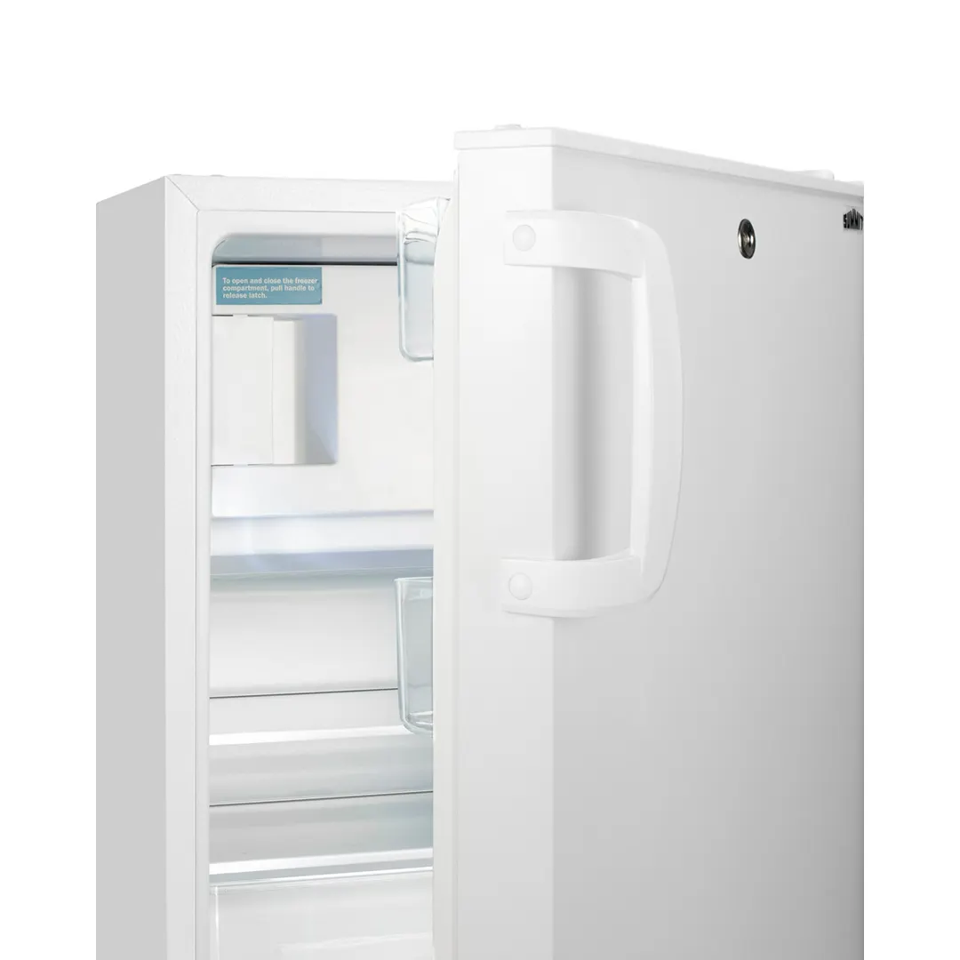 Summit ALRF48 20" Built-in or Freestanding Undercounter Refrigerator Freezer in White, 2.68 cu. ft.