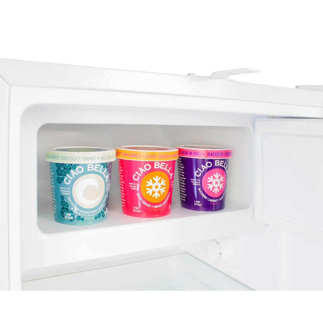 Summit ALRF48 20" Built-in or Freestanding Undercounter Refrigerator Freezer in White, 2.68 cu. ft.