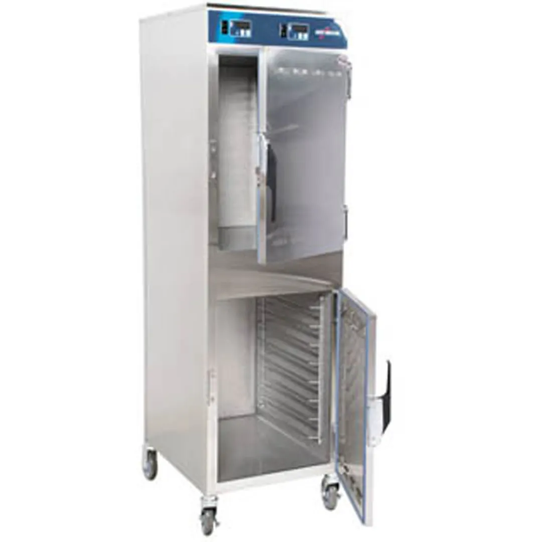 Alto-Shaam 1000-UP Heated Holding Cabinet, 2-Compartment, 73"-78" H, Stainless Steel, 8-Pan Capacity per Compartment, Solid Dutch Doors, EcoSmart®
