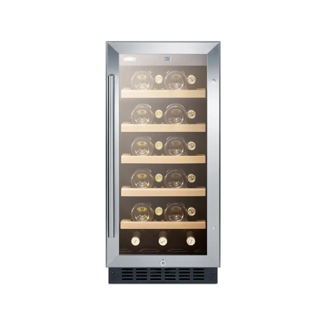 Summit ALWC15 15" Glass Door Wine Refrigerator, Single Temperature, 23 Bottles