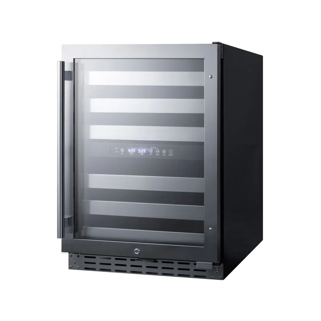 Summit ALWC532 24" Glass Door Wine Refrigerator, Dual Temperature, 46 Bottles