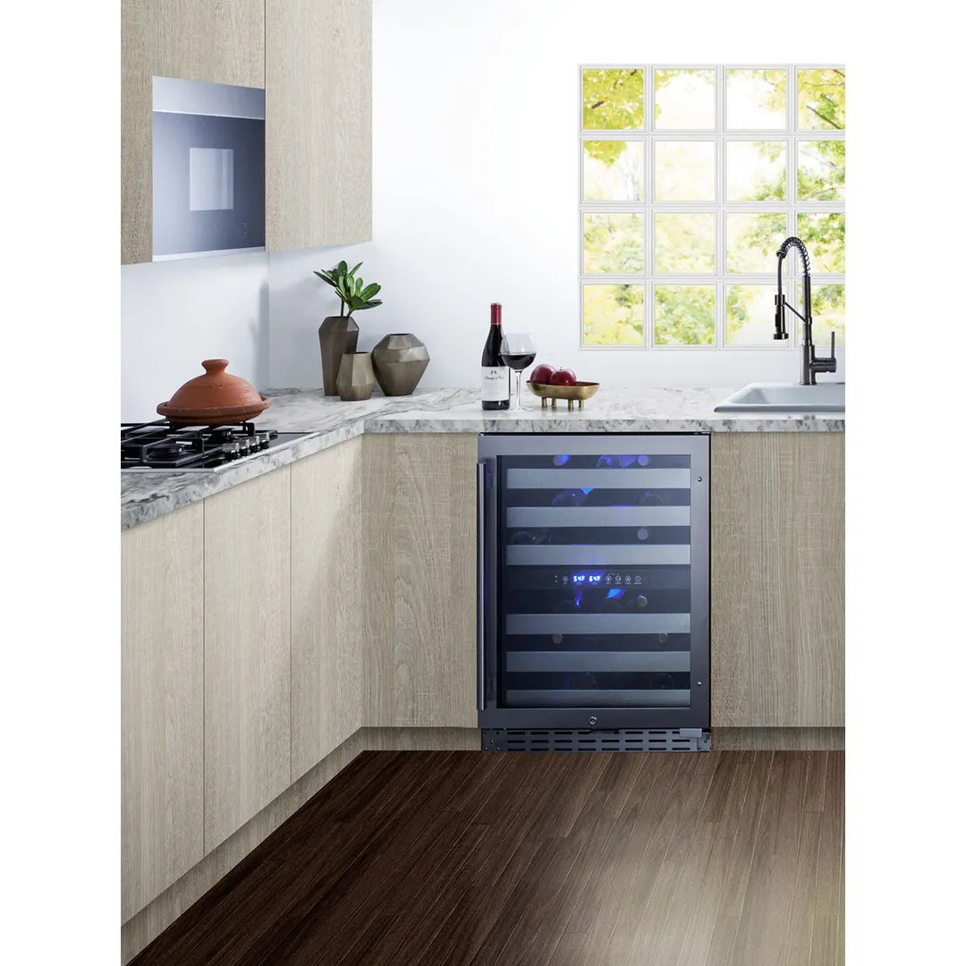 Summit ALWC532 24" Glass Door Wine Refrigerator, Dual Temperature, 46 Bottles