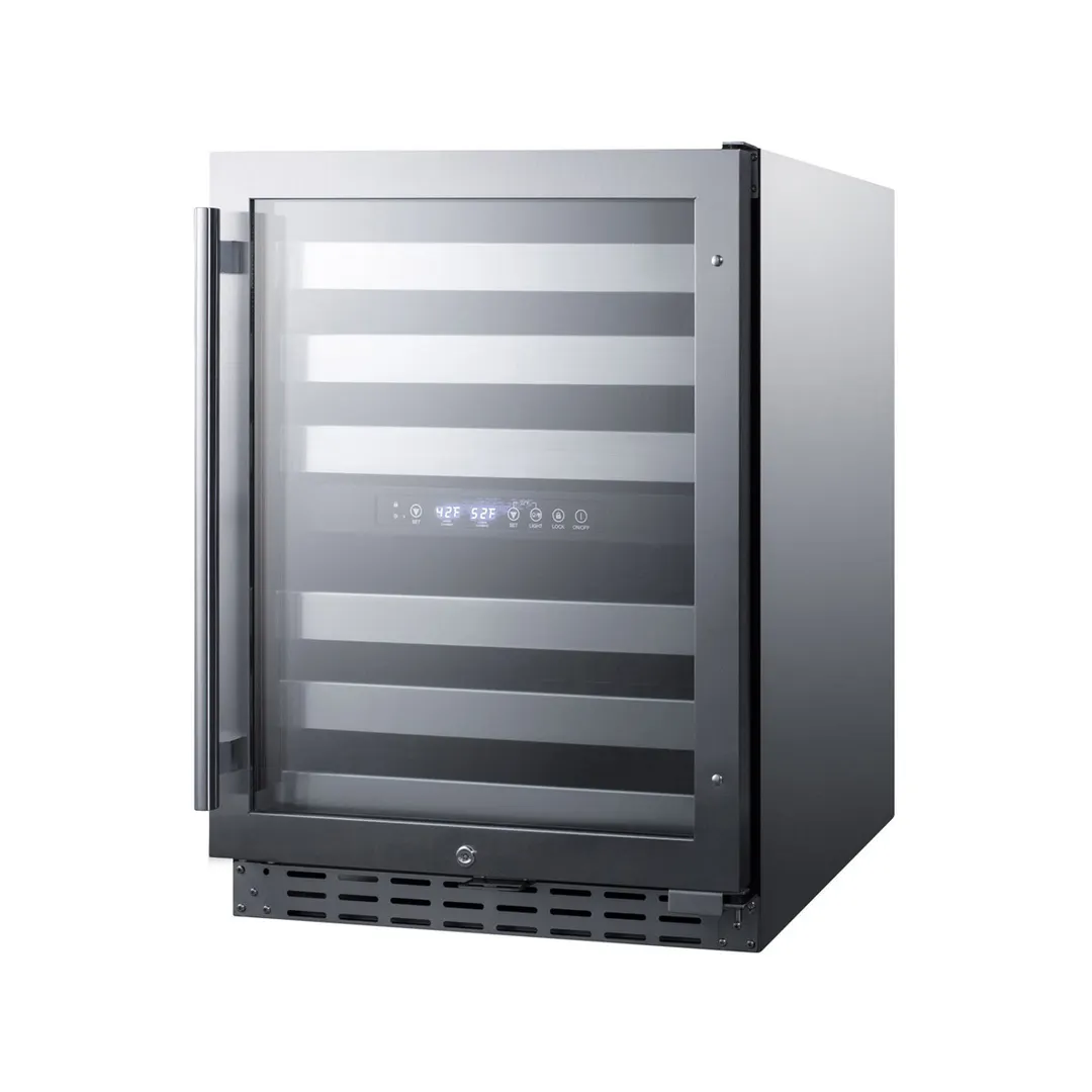 Summit ALWC532CSS 24" Glass Door Wine Refrigerator, Dual Temperature, 46 Bottles