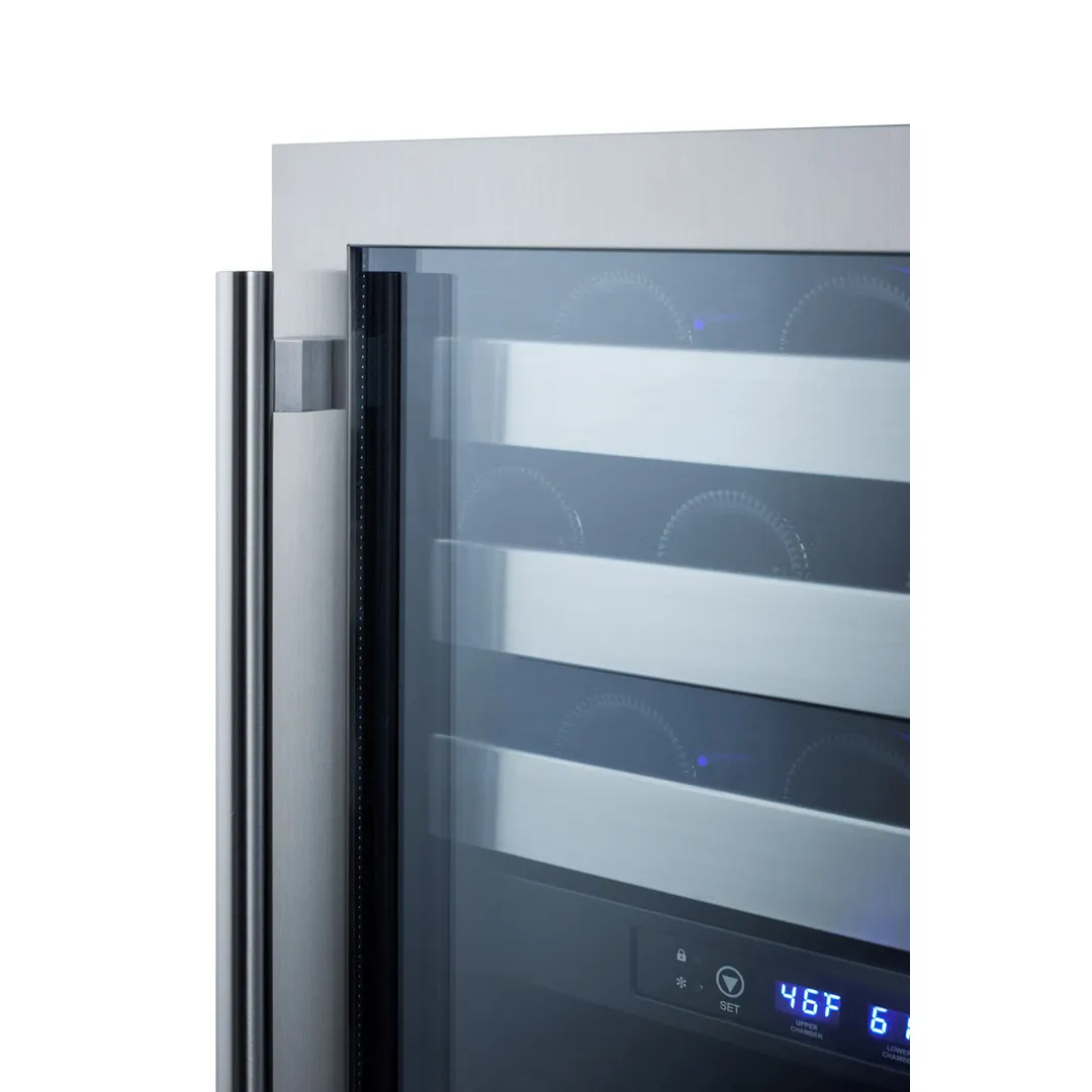 Summit ALWC532CSS 24" Glass Door Wine Refrigerator, Dual Temperature, 46 Bottles