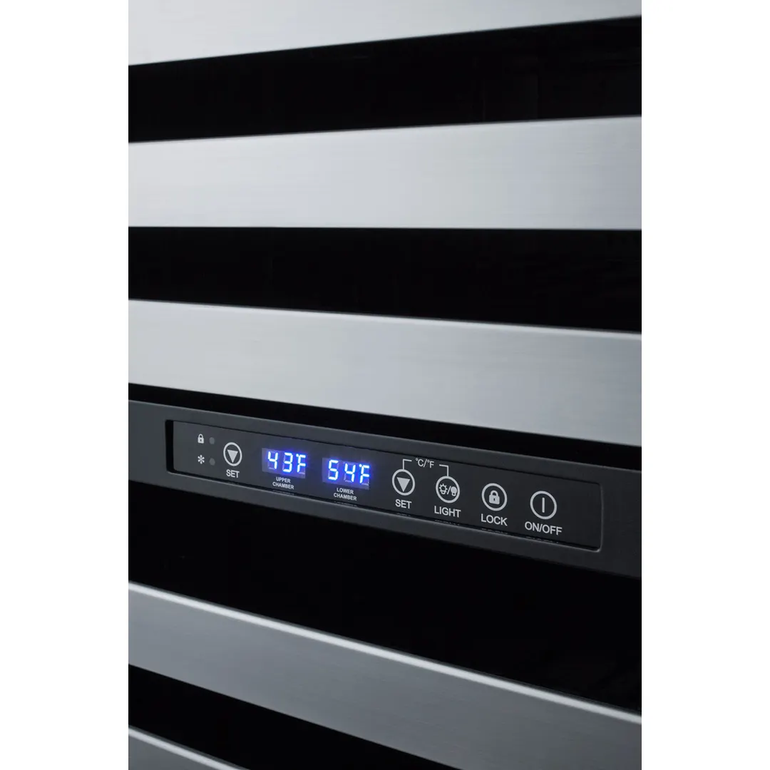 Summit ALWC532CSS 24" Glass Door Wine Refrigerator, Dual Temperature, 46 Bottles