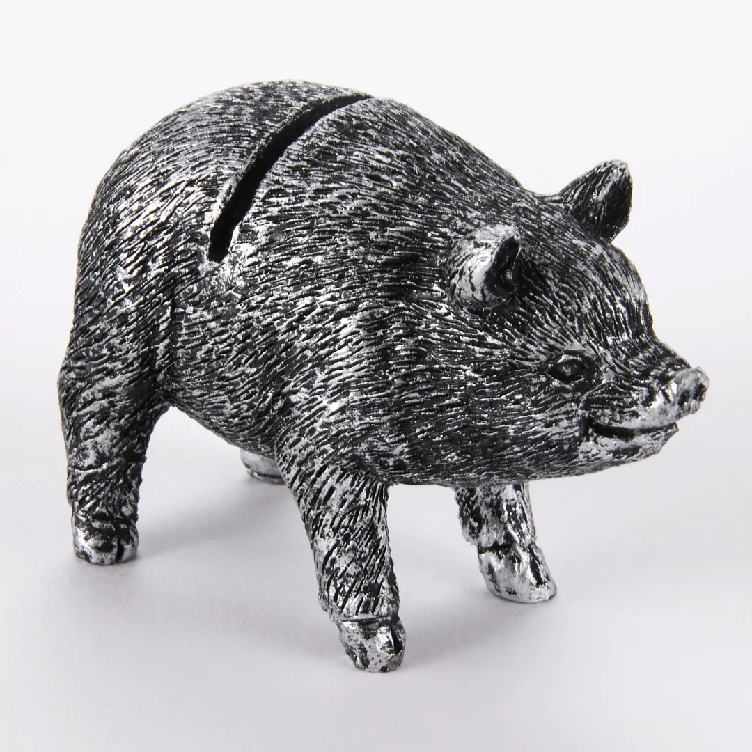 American Metalcraft CHPP Card Holder – Whimsical Pig Menu Stand, Polyresin, 6" H x 4" W, Resin