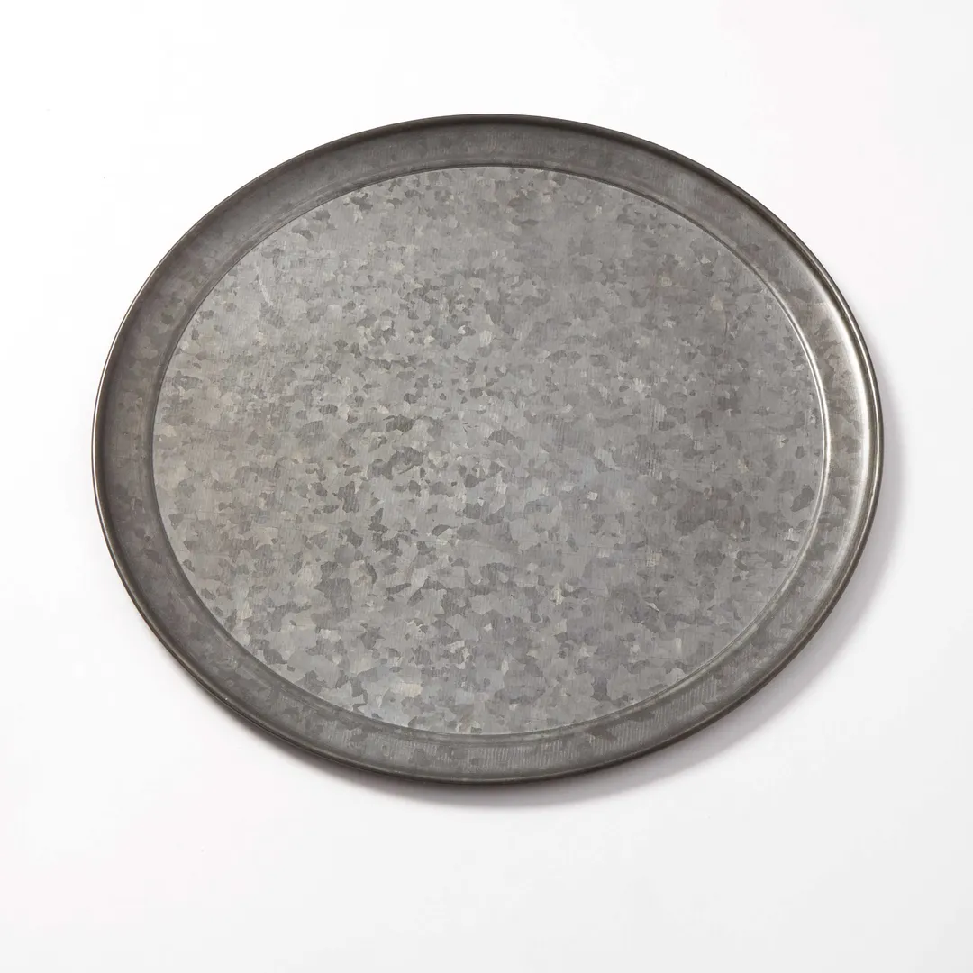 American Metalcraft GTP14 Tray, 14" Dia x 3/8" Height, 6mm Thick Galvanized with Onyx Finish