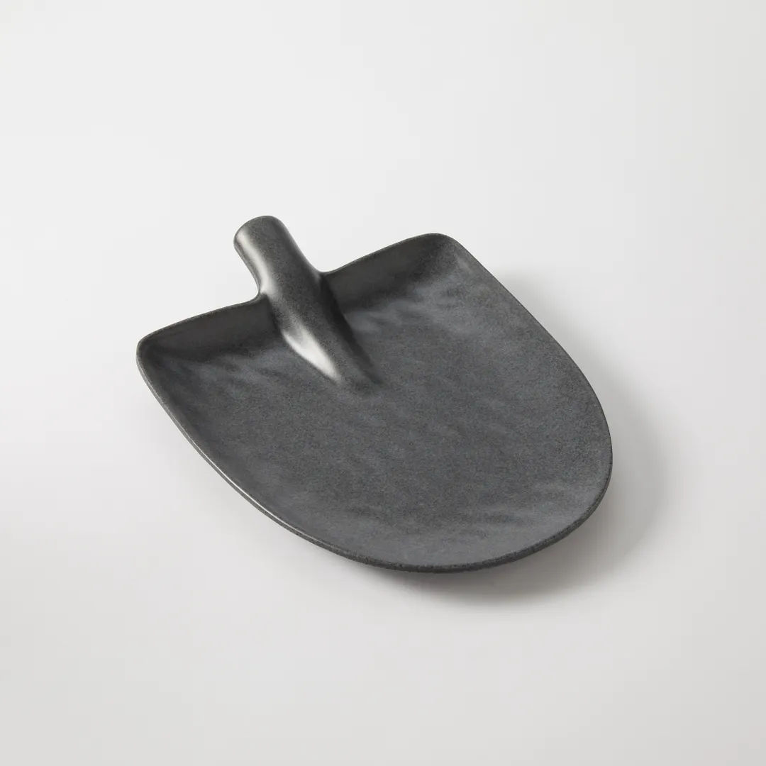 American Metalcraft SP10MN Shovel Platter, 10.5" x 6.25" x 1.6" Oval Melamine, Midnight Gray Finish