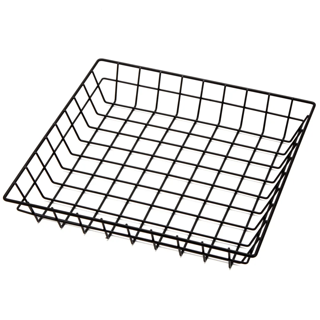 American Metalcraft SQGB12 Wire Grid Basket, 12" L x 12" W x 2" H Square Iron, Black Finish