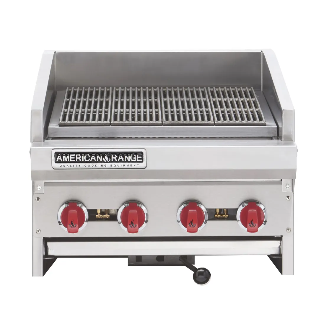 American Range ADJ-24 24" Countertop Gas Radiant Charbroiler w/ (4) Burners, 80.000 BTU