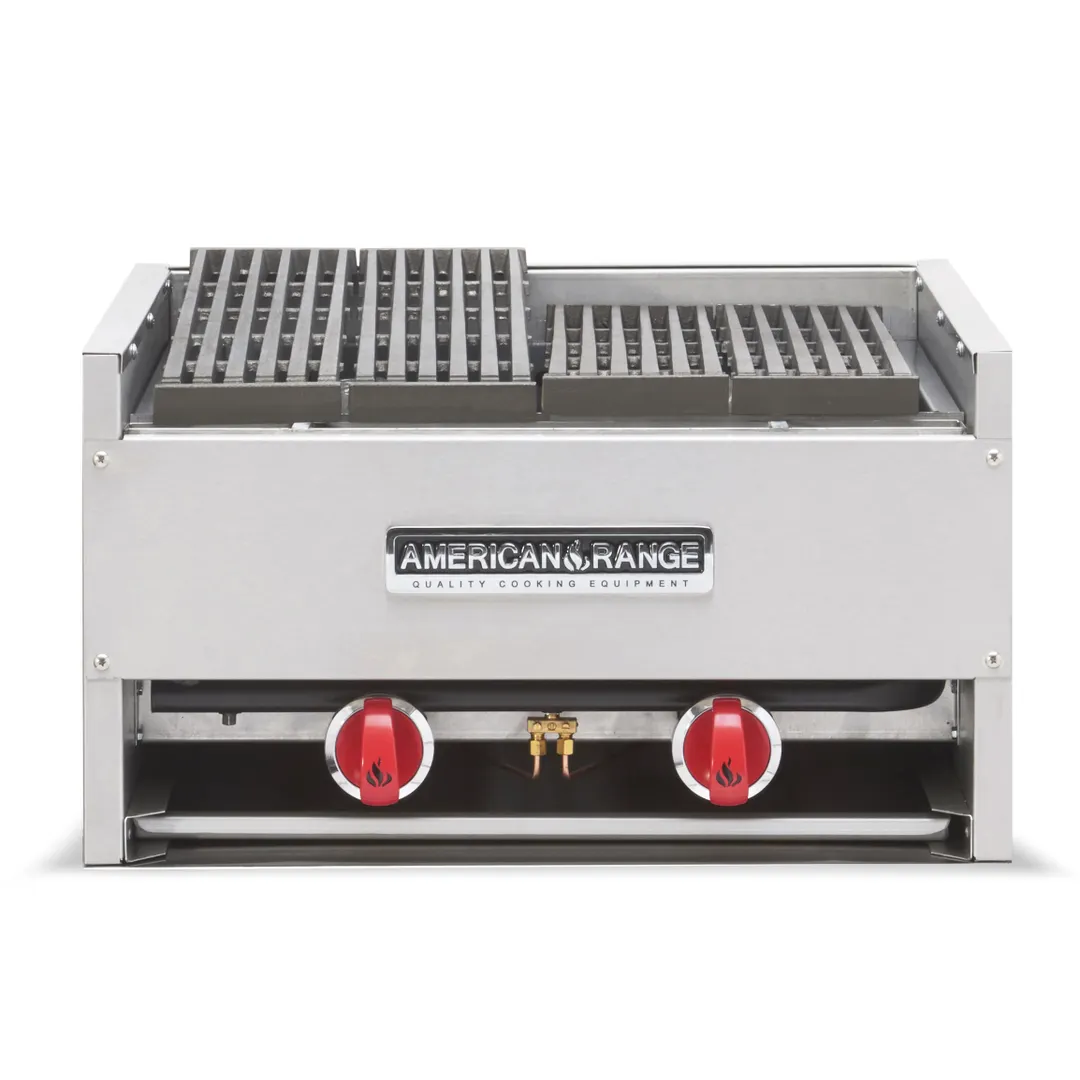 American Range AECB-64 72" Countertop Gas Lava Rock Charbroiler w/ (6) Burners, 210.000 BTU