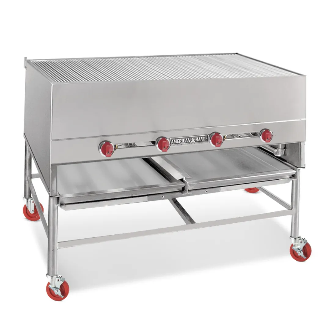 American Range AHS-6036 60" x 36" Gas Horizontal Chicken Broiler w/ (5) Burners, 200.000 BTU