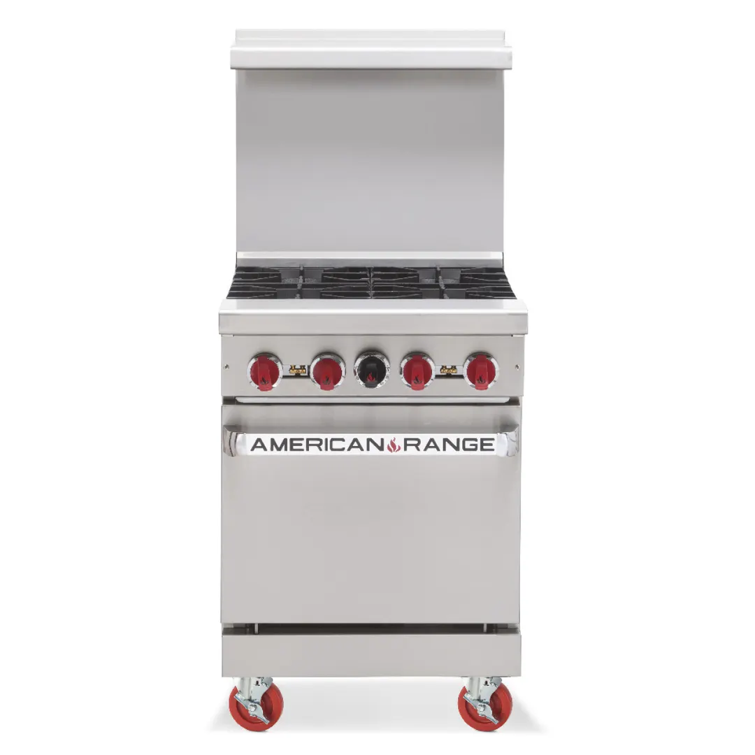 American Range AR-24G 24" Gas Restaurant Range w/ (1) Griddle, (1) Space Saver Oven, 67.000 BTU