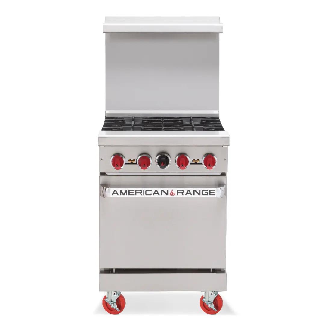 American Range AR-4-NV 24" Gas Restaurant Range w/ (4) Open Burners, (1) Innovection Oven, 158.000 BTU