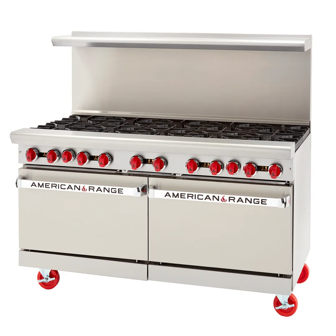 American Range ARGF-24G-6B-NVL-126R 60" Gas Restaurant Range w/ (1) 24" Griddle,  (6) Open Burners, (1) Innovection Oven, (1) Space Saver Oven, 247.000 BTU
