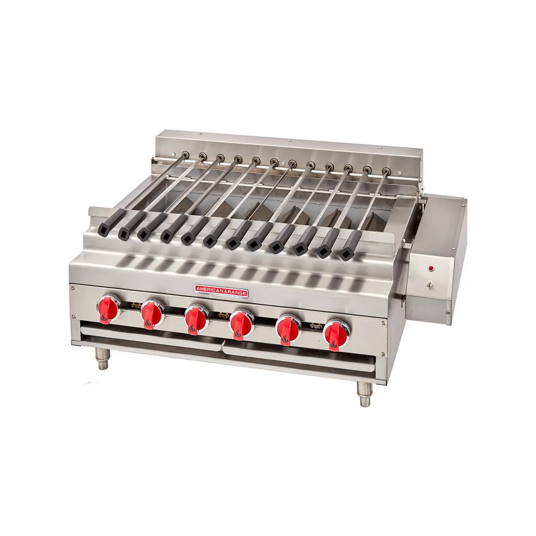 American Range ARKB-36 36" Countertop Gas Radiant Kebob Broiler w/ (6) Burners, 180.000 BTU
