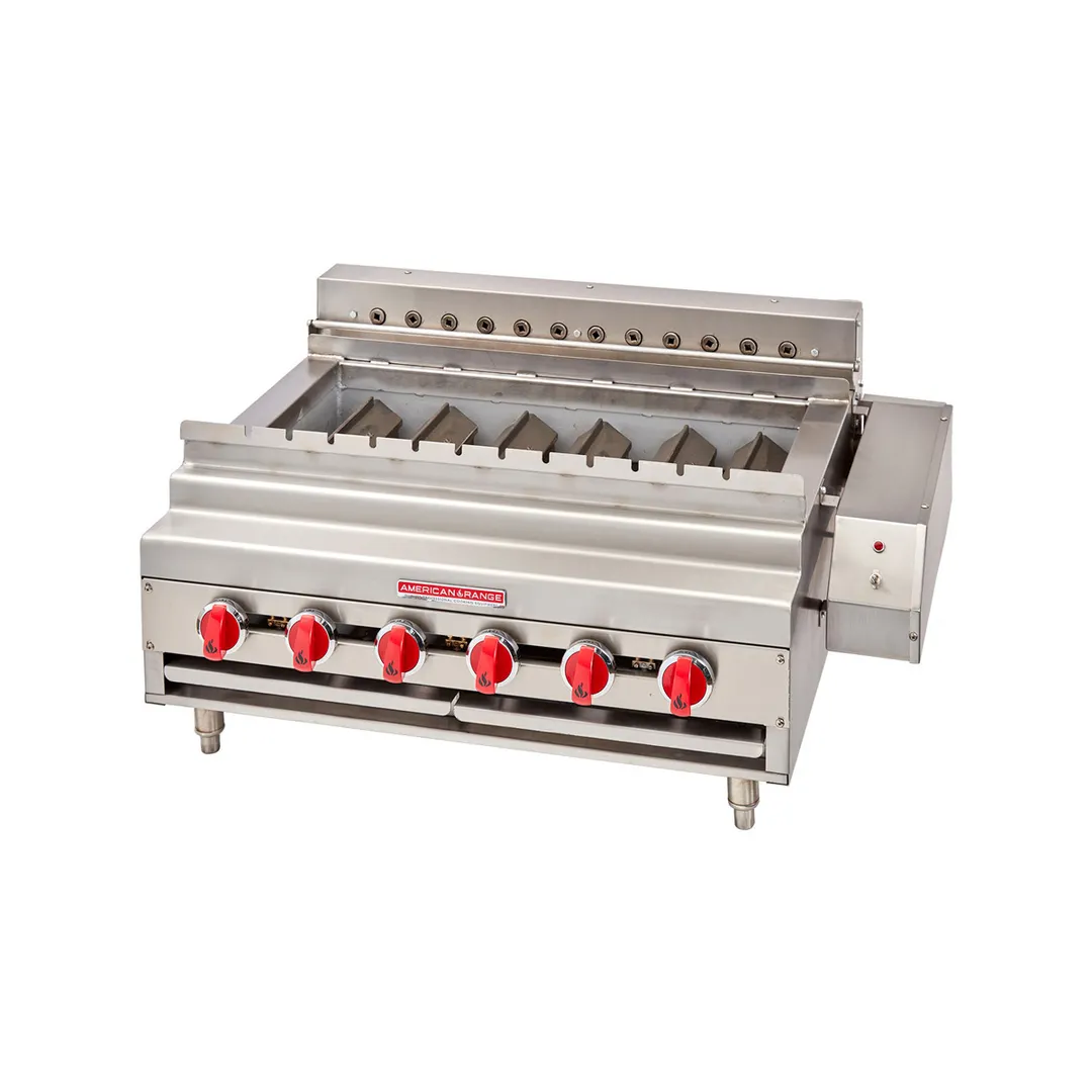 American Range ARKB-36 36" Countertop Gas Radiant Kebob Broiler w/ (6) Burners, 180.000 BTU