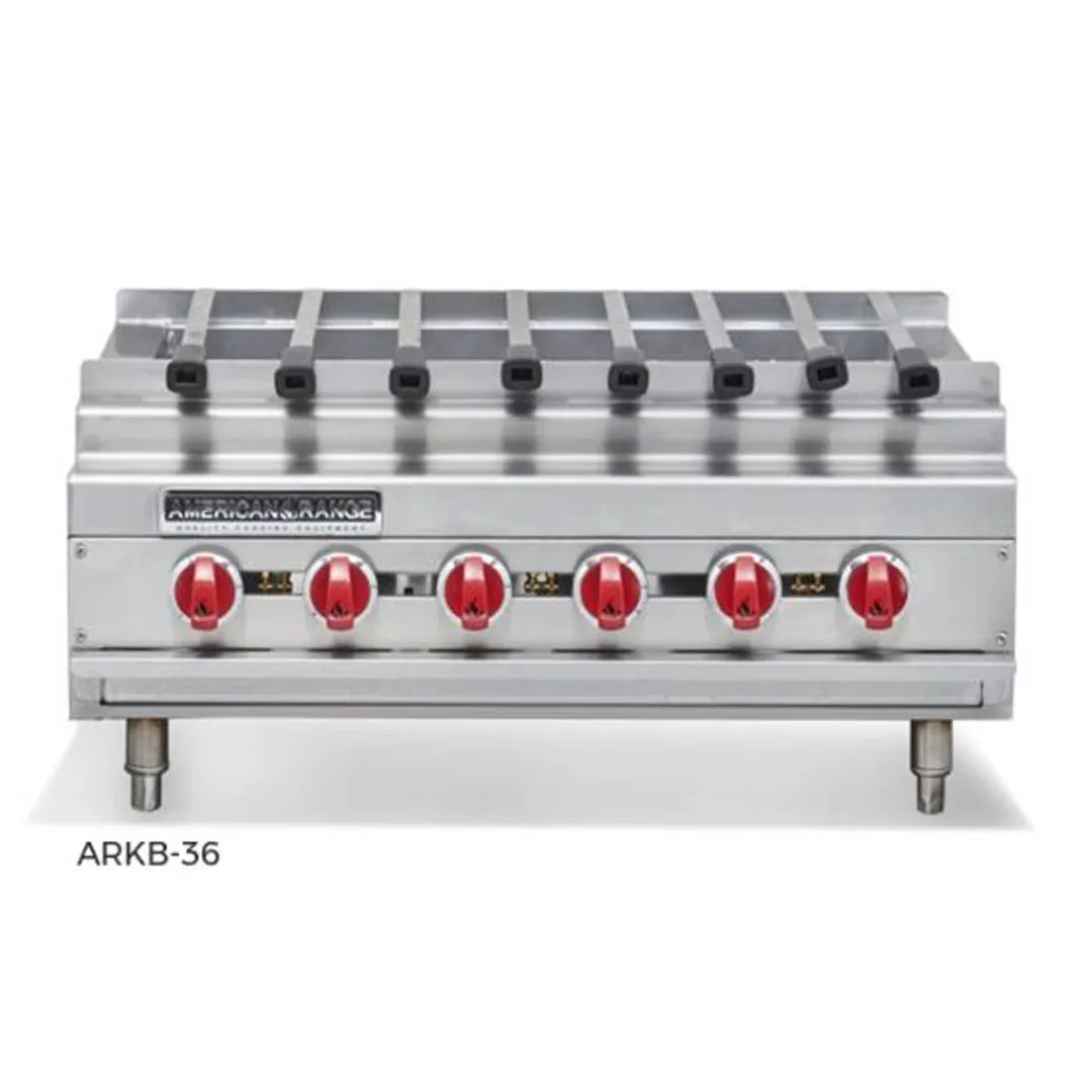 American Range ARKB-48 48" Countertop Gas Radiant Kebob Broiler w/ (8) Burners, 240.000 BTU