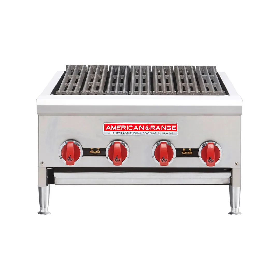 American Range ARRB-48 48" Countertop Gas Radiant Charbroiler w/ (8) Burners, 120.000 BTU