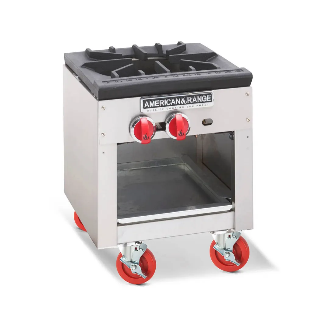 American Range ARSP-18 18" Gas Stock Pot Range w/ (1) Three Ring Burner, Manual Control, 90.000 BTU