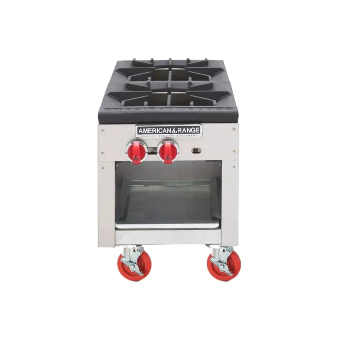 American Range ARSP-J-2 18" Gas Stock Pot Range w/ (2) Jet Burners, Manual Control, 250.000 BTU