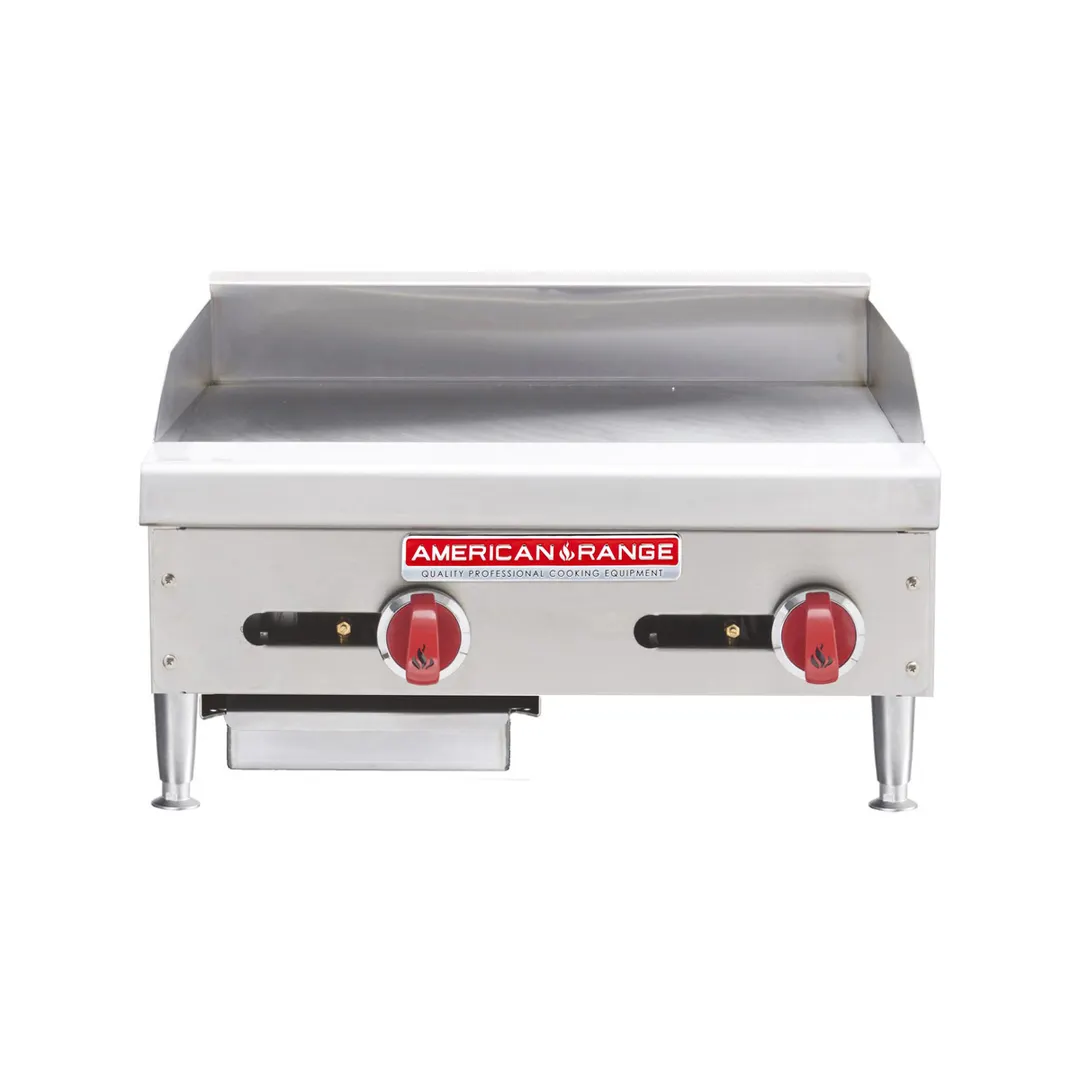 American Range ARTG-72-24 72" Commercial Gas Griddle w/ Thermostatic, 24" Depth, 180.000 BTU