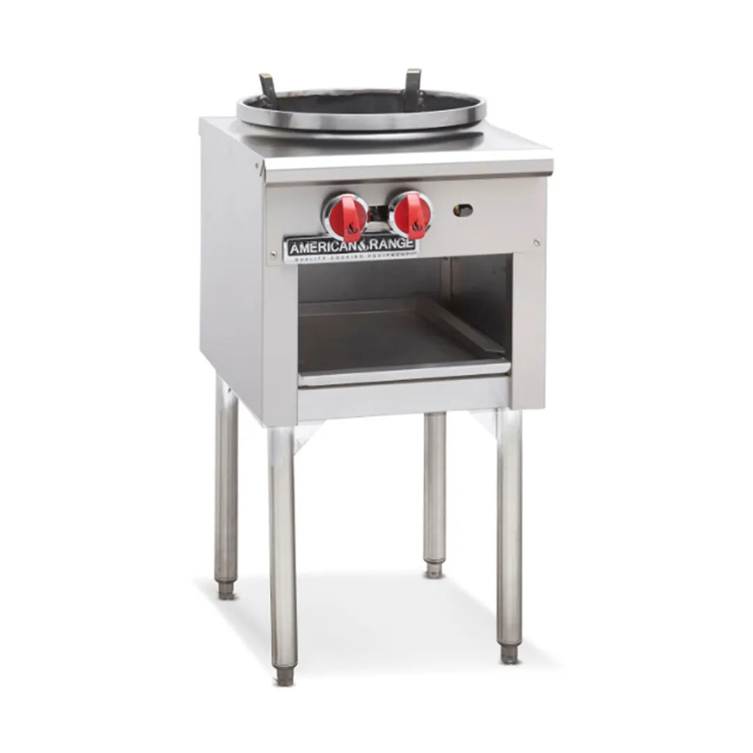 American Range ARWR-3R Gas Wok Range w/ (1) Bowl, (3) Ring Burners, 16" Wok Ring, Manual Knobs, 90.000 BTU
