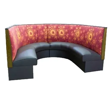 American Tables & Seating AS-366-12 GR4 180"L 1/2 Circle 6 Channel Back, Upholstered Corner Booth, 36" Height