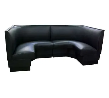 American Tables & Seating AS-36VN-12 GR5 180"L 1/2 Circle V Shape Back, Upholstered Corner Booth, 36" Height