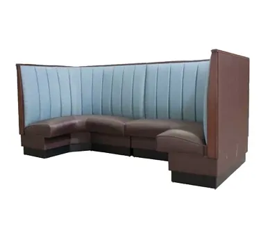 American Tables & Seating AS-426-12 GR6 180"L 1/2 Circle 6 Channel Back, Upholstered Corner Booth, 42" Height