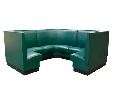 American Tables & Seating AS-48VN-34 GR5 268"L 3/4 Circle V Shape Back, Upholstered Corner Booth, 48" Height