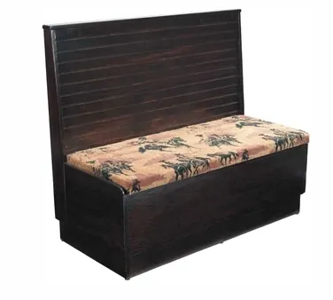 American Tables & Seating AS42-WBB-PS GR5 46"L Single Bead Board Back, Wood Platform Seat, 42" Height