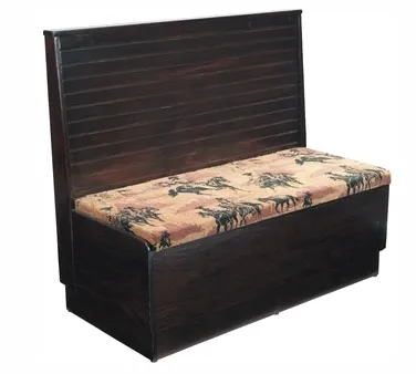 American Tables & Seating AS42-WBB-PSD GR4 46"L Single Deuce Bead Board Back, Wood Platform Seat, 42" Height