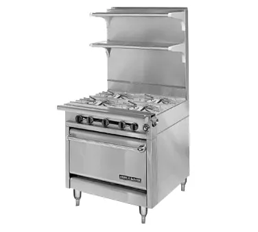 American Range HD34-4-M 34" Gas Heavy Duty Range w/ (4) Open Burners, Modular Base, 148.000 BTU