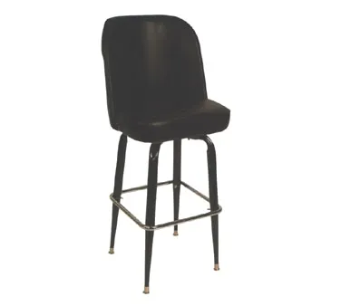 American Tables & Seating SR-4J BV UNATTACHED Swivel Bar Stool with Plain Back and Black Vinyl Seat