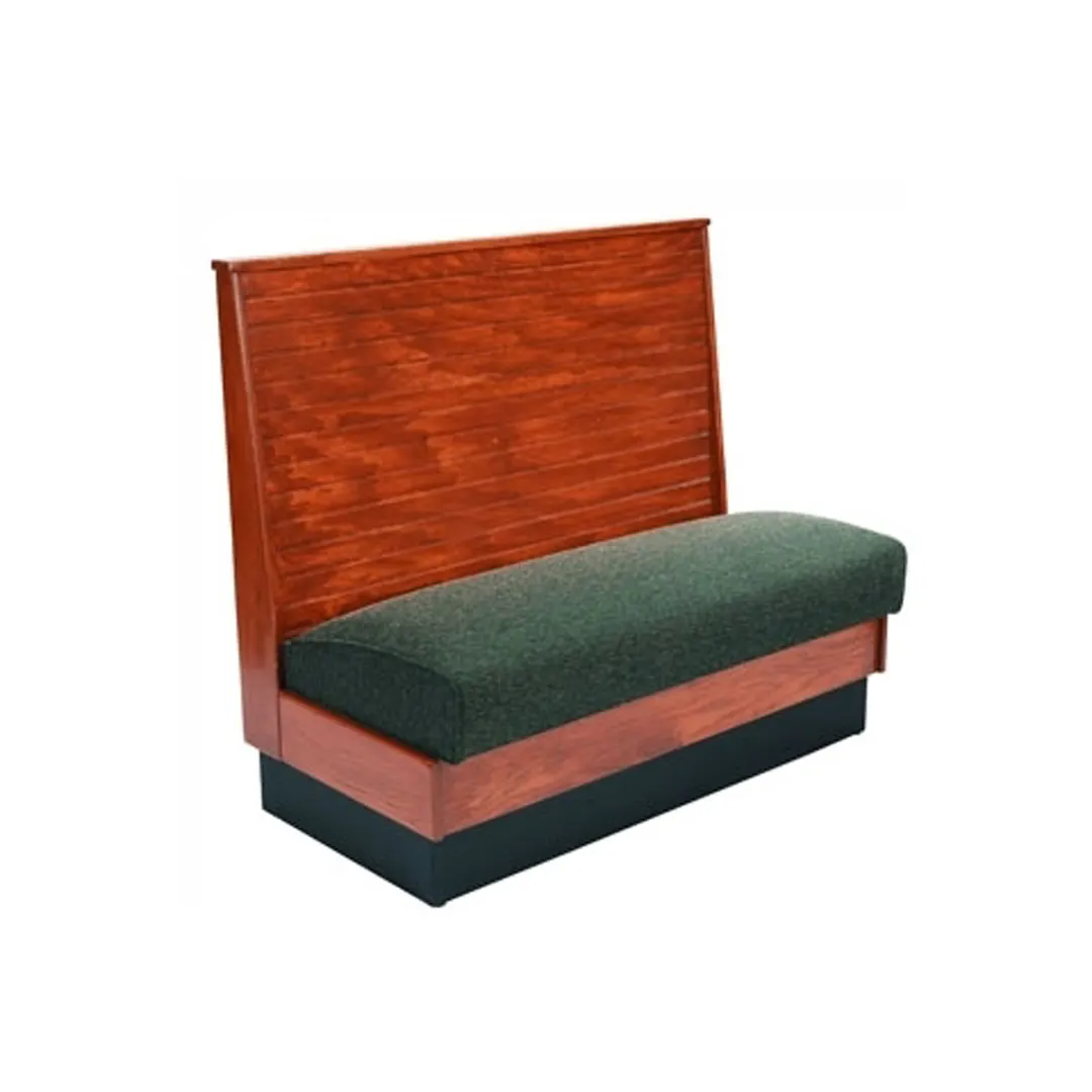 American Tables & Seating AS42-WBBPS34 GR6 268"L 3/4 Circle Bead Board Back, Upholstered Corner Booth, 42" Height