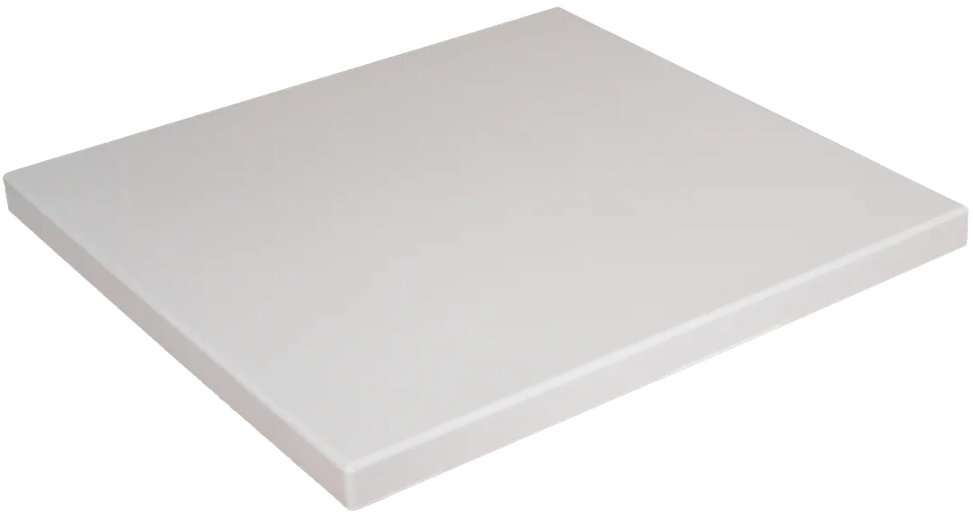 ATS ATR3636-PW Square Resin Table Top, 36x36, Pure White, 3/4 Core, 2 Drop Edge