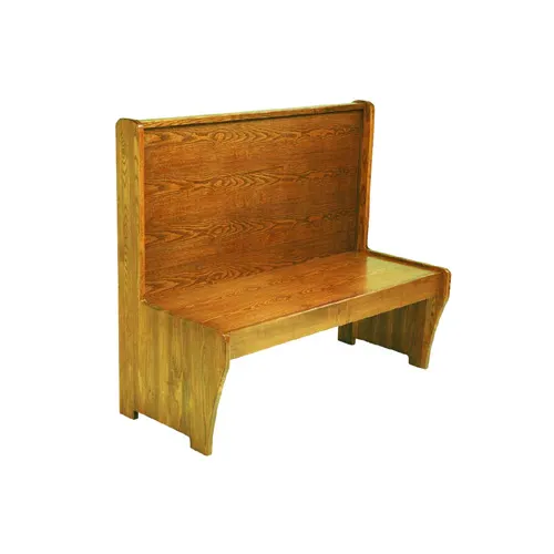 American Tables & Seating AWS-48W 60"L Double Plain Back, Wood Platform Booth, 42" Height