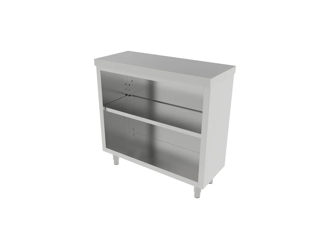 American Tables & Seating MET-CDN-1536 15"x36" Stainless Steel Dish Cabinet with Dual Under Shelves