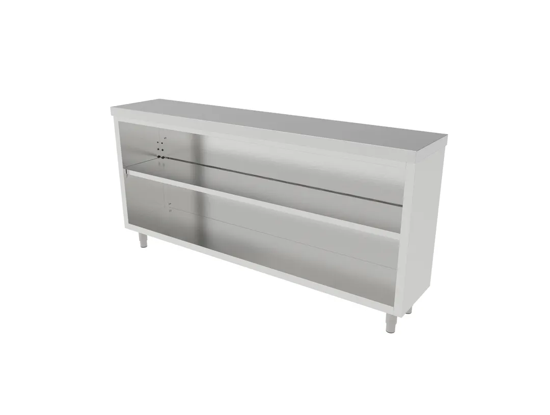 ATS MET-CDN-1572 15"x72" Stainless Steel Dish Cabinet with Double Undershelves