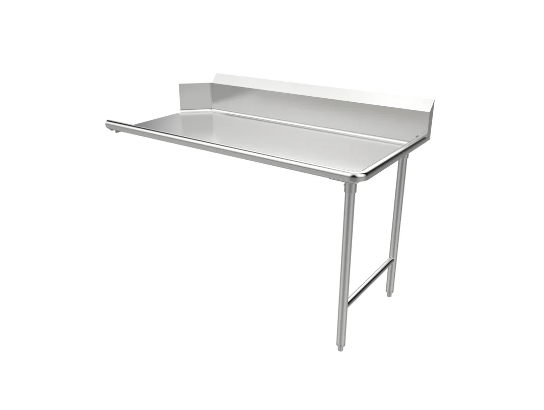 American Tables & Seating MET-CDT-60R 60" Clean Straight Dishtable w/ Right Table, 9" Backsplash, Stainless Steel Legs