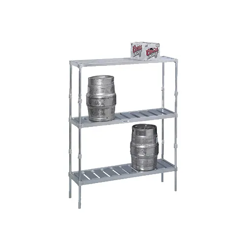 American Tables & Seating MET-KRA60 60" Aluminum Kegs Rack w/ 6 Kegs Capacity and 3 Shelves