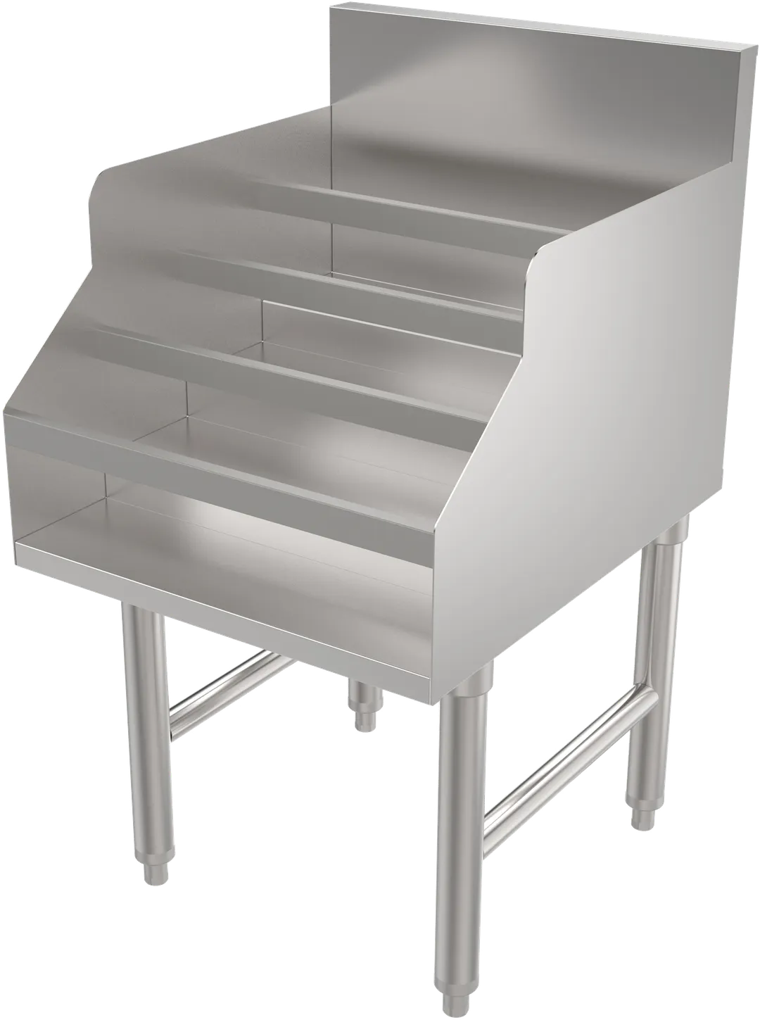 American Tables & Seating MET-LQD-18 Underbar Bottle Display Unit